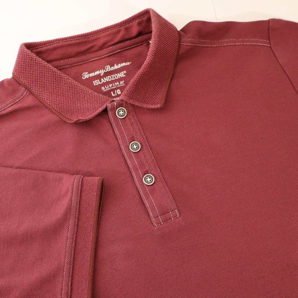 Tommy Bahama IslandZone MensSupima Cotton Polo Shirt Resort L Red